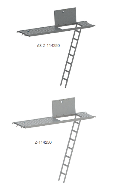 Plateau en aluminium à trappe et échelle Tobler SA